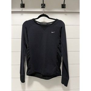 Nike Womens Sprint Crew Reflective Running Shirt Long Sleeve Black Size Small